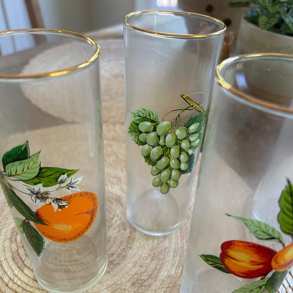 GOLD-RIMMED FRUIT GLASSES - Picture 4 of 4